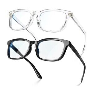 VisoOne Blue Light Blocking Glasses 2pk Montana Black/Clear Acrylic Frame Adult